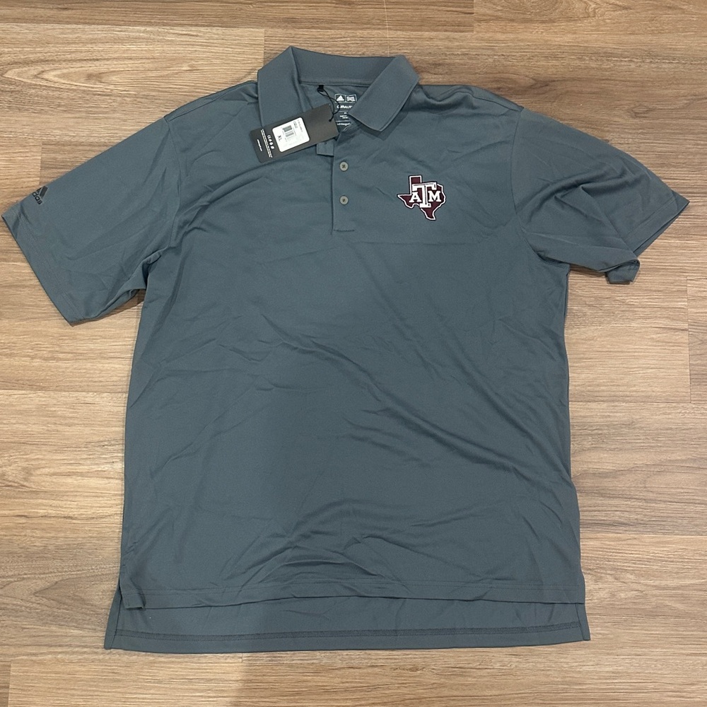 Texas A&M Men's Grey Performance Polo Shirt